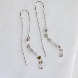 Silver Coin Threader Earring