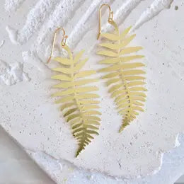 Brass Fern Earring