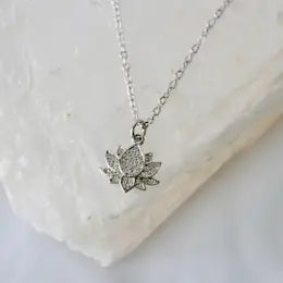 CZ Lotus Necklace