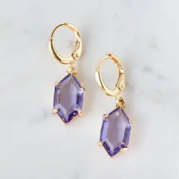 Purple Huggie Earrings